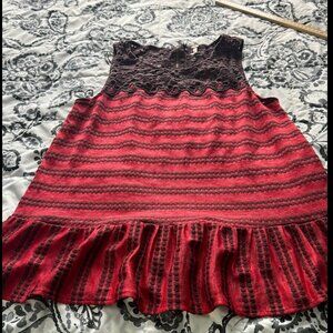 Free People Eyelet Lace Sleeveless Blouse Size Large